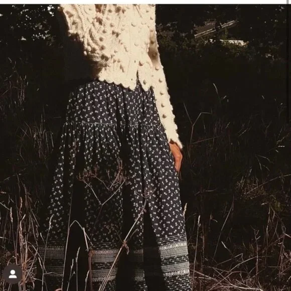 New Doen Rosanna Skirt in Indigo Calico, Size XS - Picture 2 of 15